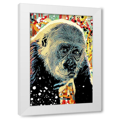 Gorilla Graffitied I White Modern Wood Framed Art Print by Aldridge, Ashley