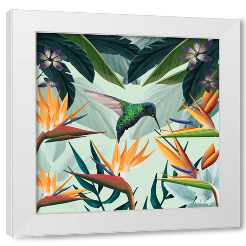 Tropical Flowers II White Modern Wood Framed Art Print by Arctic Frame
