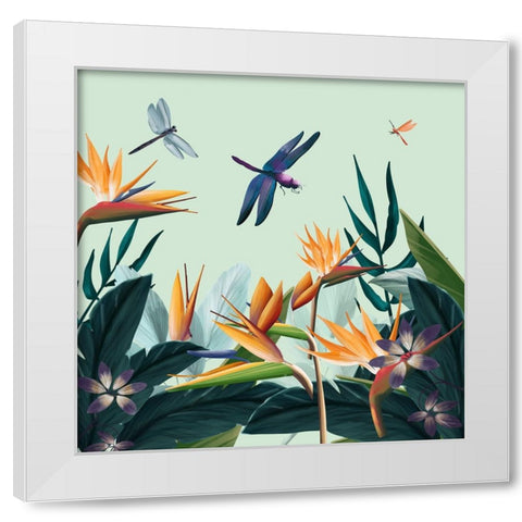 Tropical Flowers III White Modern Wood Framed Art Print by Arctic Frame