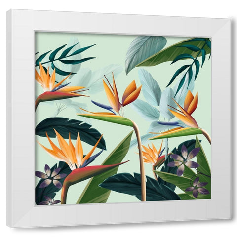 Tropical Flowers IV White Modern Wood Framed Art Print by Arctic Frame