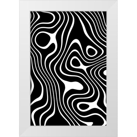 Retro Black And White I White Modern Wood Framed Art Print by Haase, Andrea