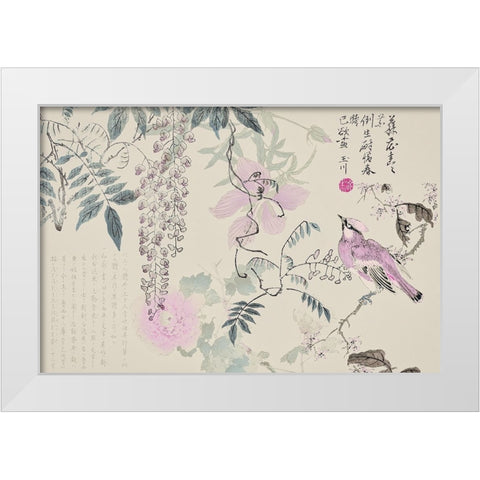 Wisteria Chinoiserie White Modern Wood Framed Art Print by Haase, Andrea