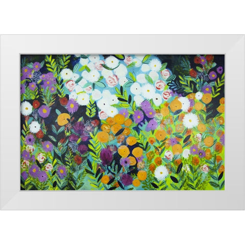 A Midnight Garden I White Modern Wood Framed Art Print by Hampe, Shelley