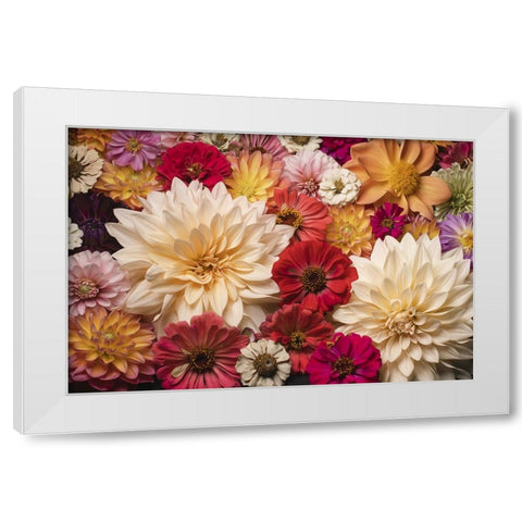 Dahlia Dream Scape  I White Modern Wood Framed Art Print by McLean, Leah
