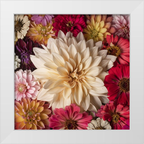 Dahlia Dream Scape  II White Modern Wood Framed Art Print by McLean, Leah