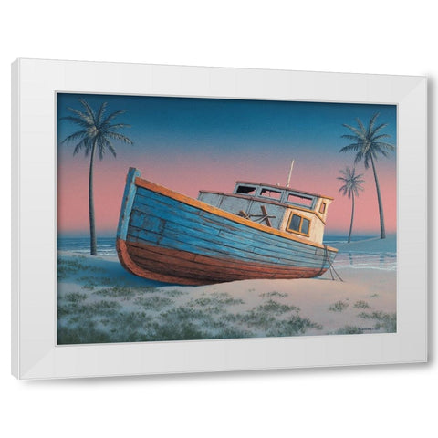 Barbados Sunset  I White Modern Wood Framed Art Print by Courtney, Richard