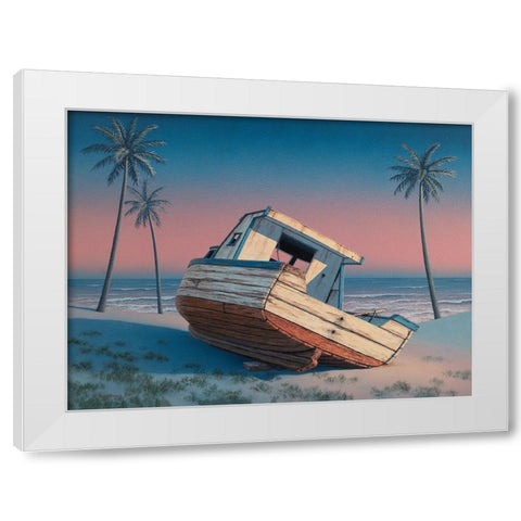 Barbados Sunset  II White Modern Wood Framed Art Print by Courtney, Richard