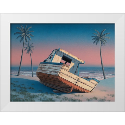 Barbados Sunset  II White Modern Wood Framed Art Print by Courtney, Richard