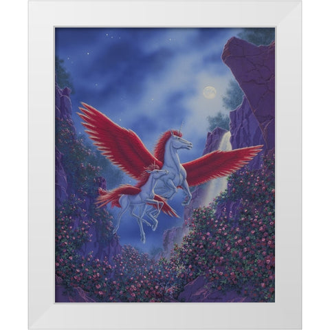 Moon Feather White Modern Wood Framed Art Print by Courtney, Richard