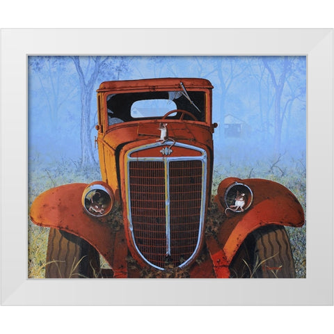 See No Evil Hear No Evil Squeak No Evil White Modern Wood Framed Art Print by Courtney, Richard