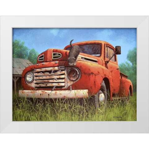 Chase on the Truck White Modern Wood Framed Art Print by Courtney, Richard