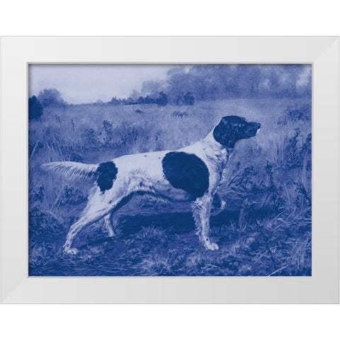 Antique Blue Dogs I White Modern Wood Framed Art Print by Vision Studio