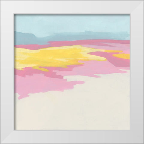 Flamingo Flats II White Modern Wood Framed Art Print by Vess, June Erica