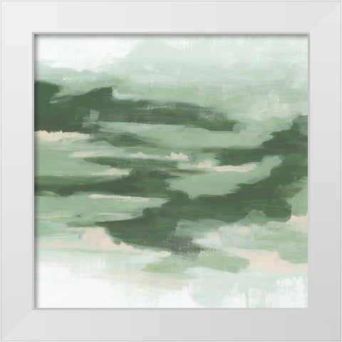 Verdant Vista I White Modern Wood Framed Art Print by Vess, June Erica