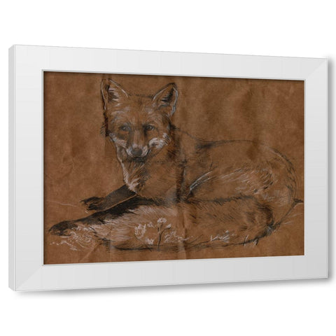 Crafty Fox II White Modern Wood Framed Art Print by Parker, Jennifer Paxton