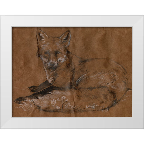 Crafty Fox II White Modern Wood Framed Art Print by Parker, Jennifer Paxton