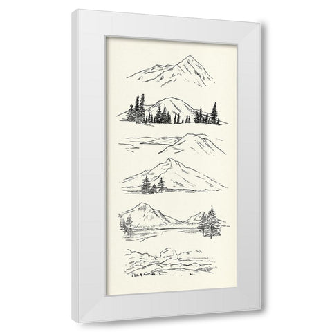 Mountain Ink II White Modern Wood Framed Art Print by Warren, Annie