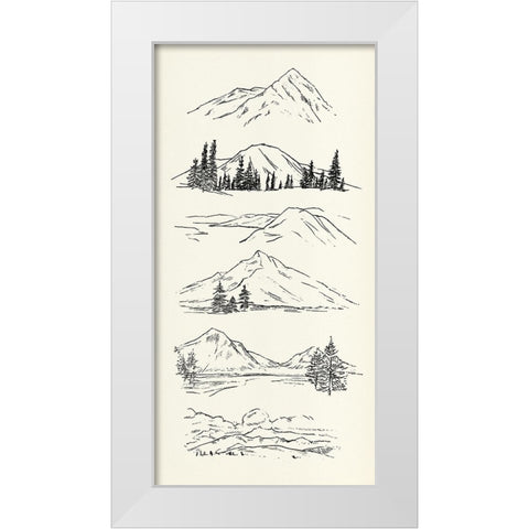 Mountain Ink II White Modern Wood Framed Art Print by Warren, Annie