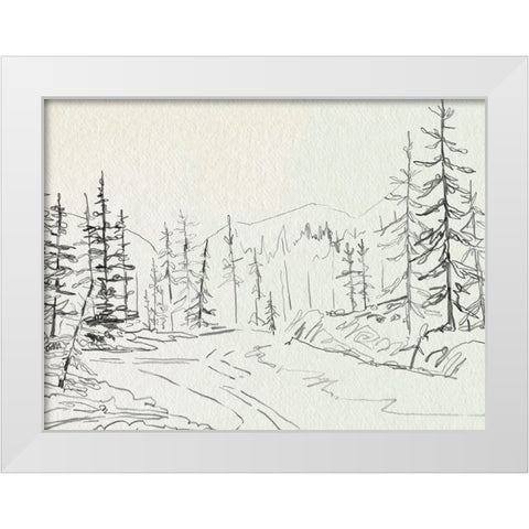 Piney Forest I White Modern Wood Framed Art Print by Caroline, Emma