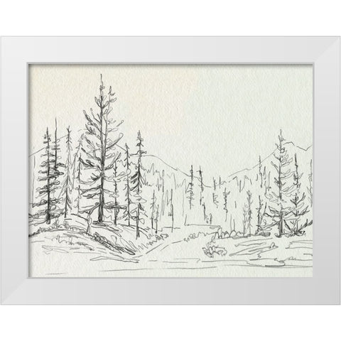 Piney Forest II White Modern Wood Framed Art Print by Caroline, Emma
