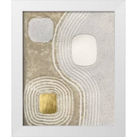 Golden Ishi I White Modern Wood Framed Art Print by Lam, Vanna