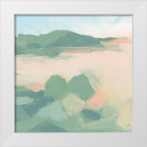 Sandbar Cameo IV White Modern Wood Framed Art Print by Vess, June Erica