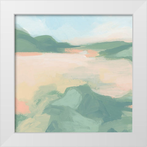 Sandbar Cameo VI White Modern Wood Framed Art Print by Vess, June Erica