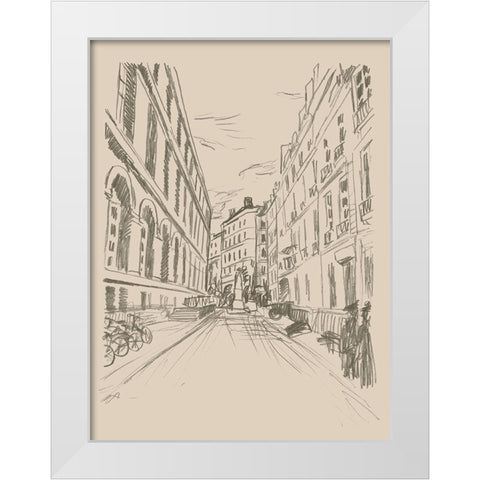 City Sketches II White Modern Wood Framed Art Print by Vess, June Erica