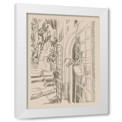 City Sketches III White Modern Wood Framed Art Print by Vess, June Erica
