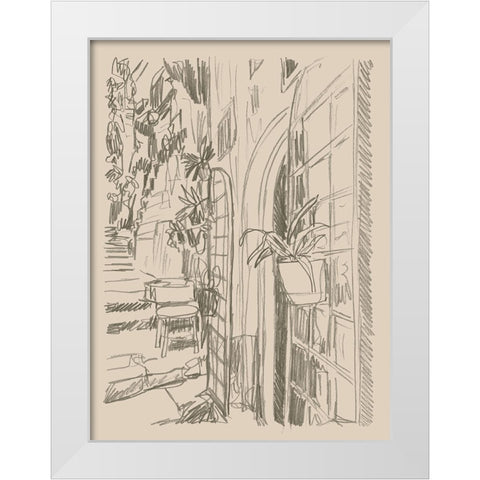 City Sketches III White Modern Wood Framed Art Print by Vess, June Erica