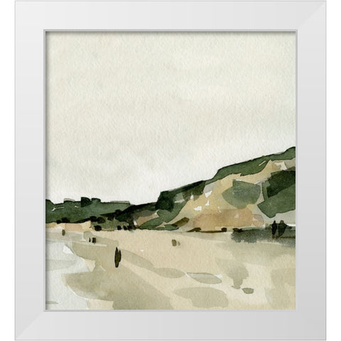 Custom Beachside Walk I - Vertical White Modern Wood Framed Art Print by Caroline, Emma