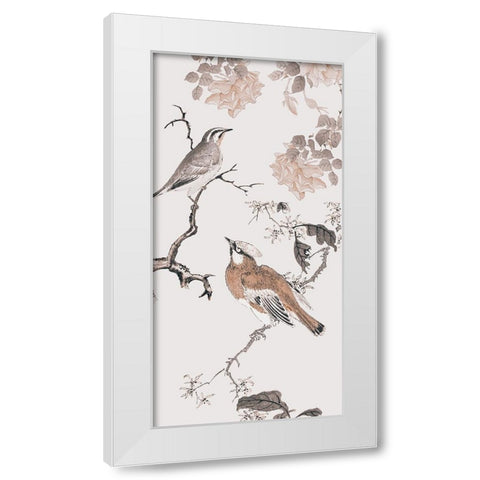 Birds of Asia I White Modern Wood Framed Art Print by Haase, Andrea