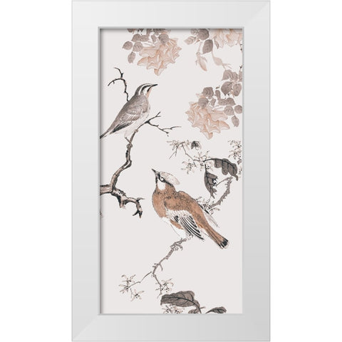 Birds of Asia I White Modern Wood Framed Art Print by Haase, Andrea