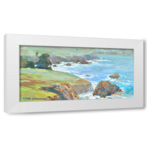 Ragged Cliffs White Modern Wood Framed Art Print by Stevens, Allayn
