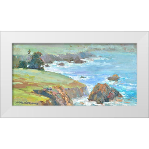 Ragged Cliffs White Modern Wood Framed Art Print by Stevens, Allayn
