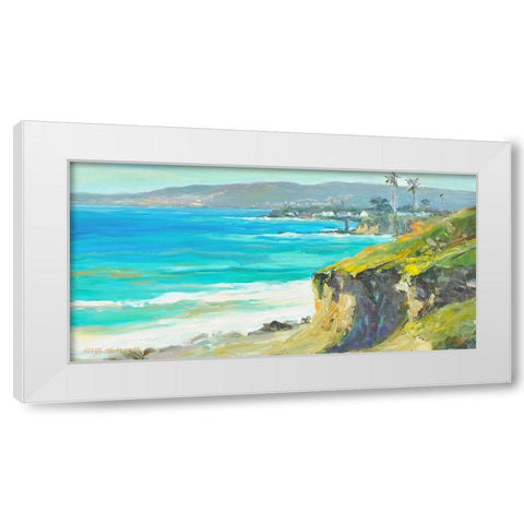 Coast Cliffs White Modern Wood Framed Art Print by Stevens, Allayn