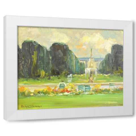 Italian Gardens White Modern Wood Framed Art Print by Stevens, Allayn