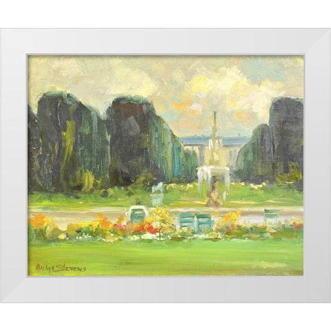 Italian Gardens White Modern Wood Framed Art Print by Stevens, Allayn