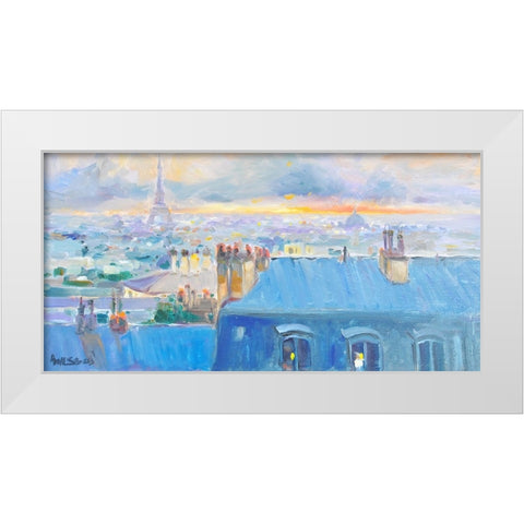 View of the Tower White Modern Wood Framed Art Print by Stevens, Allayn