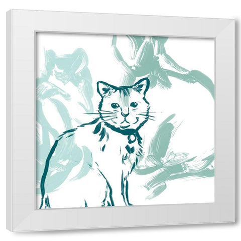 Paint Box Cats II White Modern Wood Framed Art Print by Vess, June Erica
