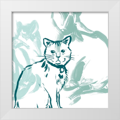 Paint Box Cats II White Modern Wood Framed Art Print by Vess, June Erica