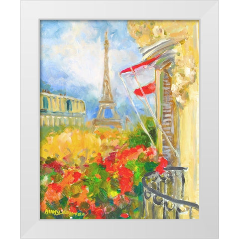 Tower Balcony White Modern Wood Framed Art Print by Stevens, Allayn