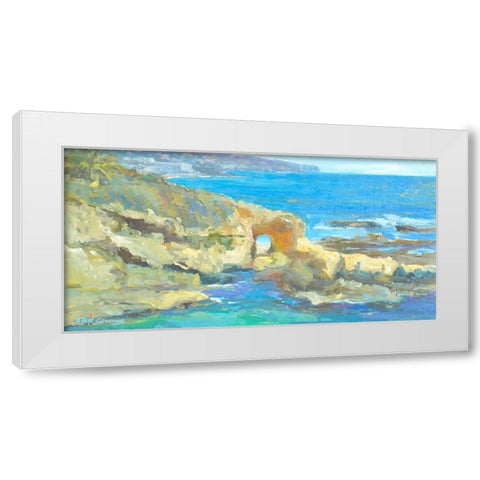 Coastal Gateway White Modern Wood Framed Art Print by Stevens, Allayn