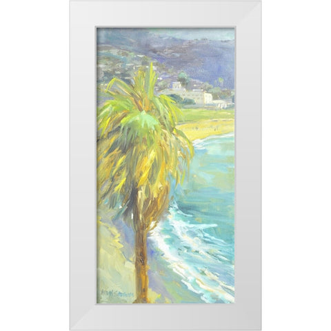 Palm Sway White Modern Wood Framed Art Print by Stevens, Allayn