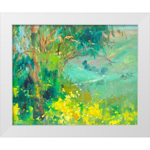 The Valley White Modern Wood Framed Art Print by Stevens, Allayn