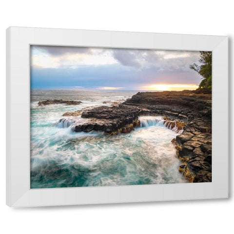 North Shore White Modern Wood Framed Art Print by Head, Danny