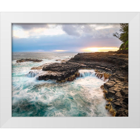 North Shore White Modern Wood Framed Art Print by Head, Danny