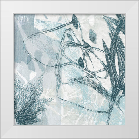 Frond Impressions I White Modern Wood Framed Art Print by Barnes, Victoria