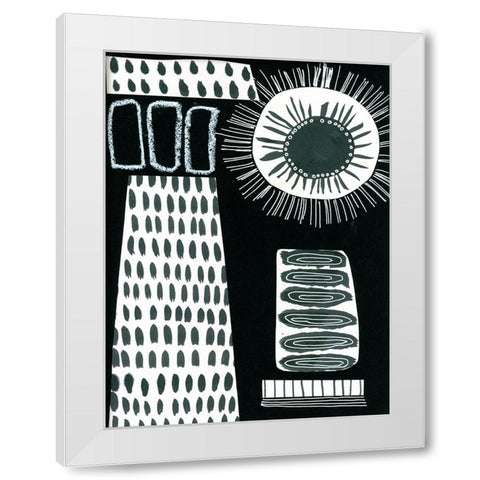 BAndW Fun I White Modern Wood Framed Art Print by Moore, Regina