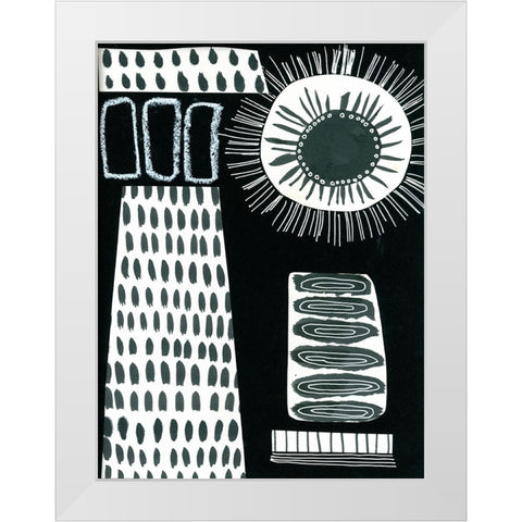 BAndW Fun I White Modern Wood Framed Art Print by Moore, Regina